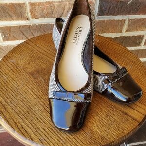 Franco Sarto Brown Heringbone Ballet Flats